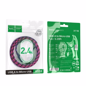 Kaapeli USB A - Micro USB Hoco 2,4A 1 m X116 gradientti violetti