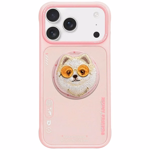 Nimmy Glasses Cool Dog MagSafe Suojakuori iPhone 17 Pro:lle - vaaleanpunainen