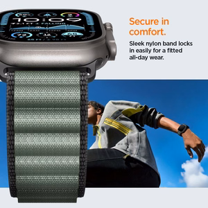 Strap Spigen WBF1 Strap for Apple Watch 44 / 45 / 46 / 49 mm - Black and Green