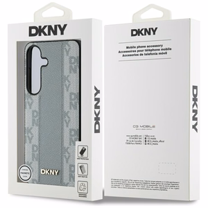 DKNY Nahkainen Checkered Pattern MagSafe Suojakuori Samsung Galaxy S25:lle - taupe