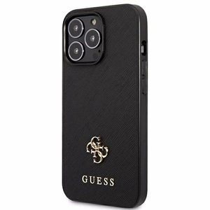 Guess Saffiano 4G Small Metal Logo suojakuori iPhone 13 Pro / 13 6.1":lle - musta
