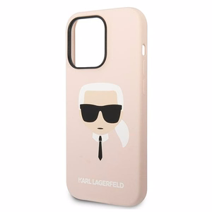 Karl Lagerfeld KLHMP14XSLKHLP iPhone 14 Pro Max 6.7 kovakuori vaalea vaaleanpunainen / vaalea vaaleanpunainen Silicone Karl's Head Magsafe
