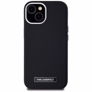 Karl Lagerfeld FW Metal Plate MagSafe Suojakuori iPhone 15:lle - musta