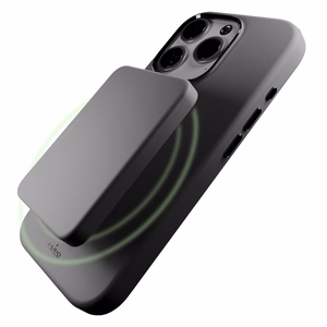 Puro Icon Mag Pro MagSafe Silikoninen Suojakuori iPhone 16 Prolle - tummanharmaa