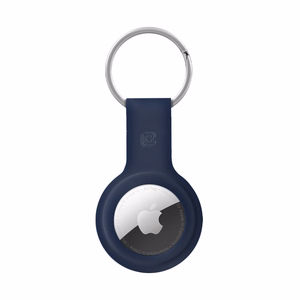 Crong Silicone case for Apple AirTag 1 / 2, with key ring, navy blue