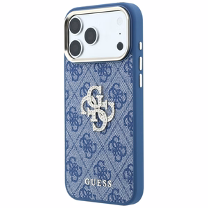 Guess 4G & Big Strass Logo -suojakuori iPhone 18 Pro / 17 Pro -malleille, sininen