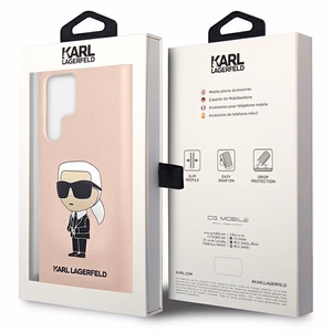Karl Lagerfeld KLHCS23LSNIKBCP Samsung S23 S918 Ultra kovakuori vaaleanpunainen/vaaleanpunainen Silikoninen Ikonik