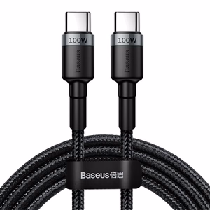 USB-kaapeli Baseus Cafule PD100W Type-C 2,0m harmaa-musta CATKLF-ALG1