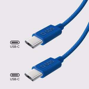 SBS TECABLETISSUETCCB USB-C - USB-C 1,5m 60W punottu kaapeli - sininen