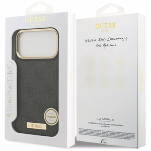 Guess 4G Logo Plate MagSafe suojakuori iPhone 17 Pro Max - musta