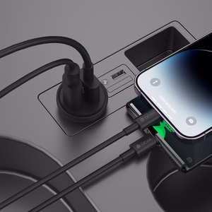 Devia autolaturi Smart Mini PD QC 3.0 30W 1x USB 1x USB-C valkoinen