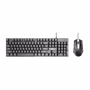 ART langallinen näppäimistö USB A QWERTY valolla + langallinen hiiri USB A valolla AK-50 musta