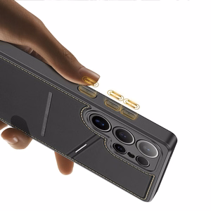 Dux Ducis Rafi II Suojakuori Samsung Galaxy S25 Ultralle jalustalla ja lompakolla - Musta