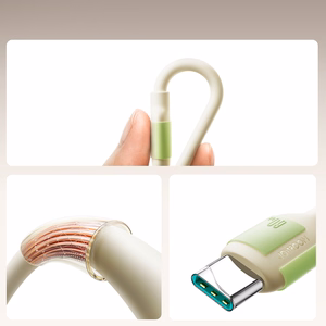 Joyroom S-A53 60W USB-C - USB-C -kaapeli fluoresoivalla kärjellä 1,2 m - beige