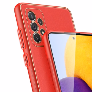 Dux Ducis Yolo tyylikäs kotelo pehmeä TPU ja PU-nahka Samsung Galaxy A72 4G punainen