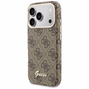 Guess 4G Script MagSafe suojakuori iPhone 17 Pro ruskea