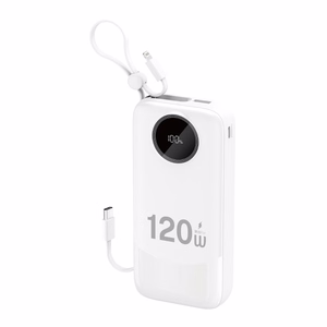 Dudao K13Pro 20000mAh Powerbank sisäänrakennetulla kaapelilla - Valkoinen