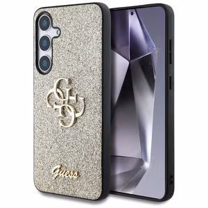 GUESS Suojakuori Samsung S25 Pluslle GUHCS25MHG4SGD (Fixed Glitter Big 4G) Kultainen