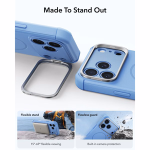 ESR Cyber Tough Kickstand MagSafe suojakuori malleille iPhone 18 Pro Max / 17 Pro Max, vaaleansininen