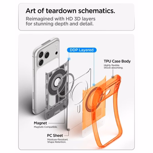 Spigen Ultra Hybrid MagSafe -suojakuori iPhone 18 Pro Max / 17 Pro Max -malleille, oranssi