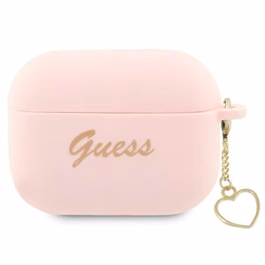 Guess GUAP2LSCHSP AirPods Pro 2 kuori vaaleanpunainen/vaaleanpunainen Silicone Charm Heart Collection