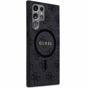 Guess suojakuori Samsung S24 Ultra MagSafe-yhteensopiva GUHMS24LG4GFRK 4G Ring classic logo musta