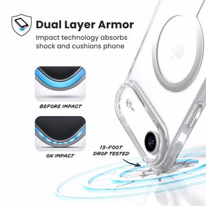 Speck Presidio Perfect-Clear MagSafe suojakuori iPhone Air -laitteelle, Clear / Silver -värinen
