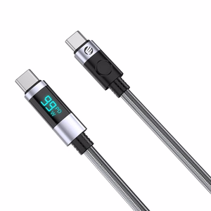 Orico LDC2C USB-C–USB-C PD -kaapeli LED-näytöllä, 100 W, 480 Mbps, 2 m, 2 kpl – musta