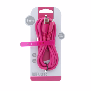 Setty kaapeli USB - USB-C 1,5 m 2A KSA-C-1.526 vaaleanpunainen