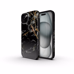 Suojakuori iPhone 16 PRO:lle Forcell F-Protect Mirage MagSafe-yhteensopiva Military Drop-Test musta marmori