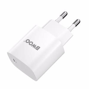 BWOO CDA159 PD wall charger 20W 1x USB-C port + USB-C white