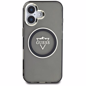 Guess Hardcase MagSafe IML Metal Mountain Logo Suojakuori iPhone 16 6,1":lle - musta