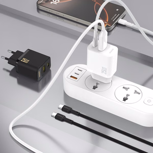 Dudao A26TCEU PD QC 25W GaN USB-A USB-C Wall Charger with USB-C Cable - Black