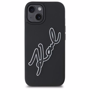 KARL LAGERFELD Suojakuori iPhone 15:lle KLHCP15S3DRKSDLK (3D Rubber Signature) musta