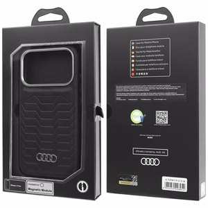 Audi GT Synteettinen Nahkainen MagSafe Suojakuori iPhone 17 Pro:lle - Musta