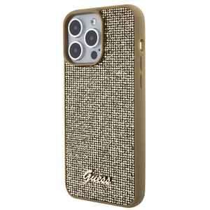 Guess Disco Metal Script Suojakuori iPhone 15 Pro Max:lle - kultainen