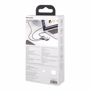 Hub 4in1 Baseus Metal Gleam Series, USB-C to USB 3.0 + USB 2.0 + HDMI + USB-C PD