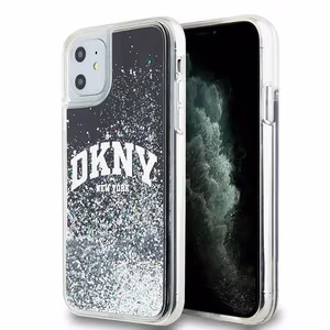 DKNY Liquid Glitter Big Logo Suojakuori iPhone 11 / Xr:lle - musta
