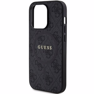 Guess-suojakuori iPhone 15 Pro Max 6,7' GUHMP15XG4GFRK musta HC MAGSAFE PU 4G RING CLASSIC LOGO