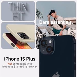 Spigen Thin Fit iPhone 15 Plus Suojakuori - Beige