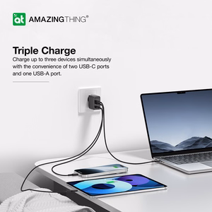 Amazing Thing Wall charger Thunder Pro GaN EUTH66W - USB + 2xType C - PD 66W black