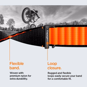 Spigen WBF1 Strap for Apple Watch 44 / 45 / 46 / 49 mm - Black and Orange