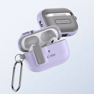 Tech-Protect Slim Hook Suojakuori karabiinilla Apple AirPods Pro 1 / 2:lle - violetti