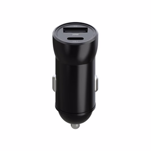 Maxlife MXCC-04 PD QC autolaturi 1x USB-C 1x USB 20W musta + USB-C - Lightning -kaapeli 27W