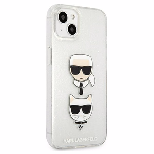 Karl Lagerfeld Glitter Karl's & Choupette Head kotelo iPhone 13 mini - hopea - hopea