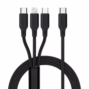 Kaapeli 3in1 Type C - Lightning / Type C / Micro USB 2,4A C171 1,2 m musta