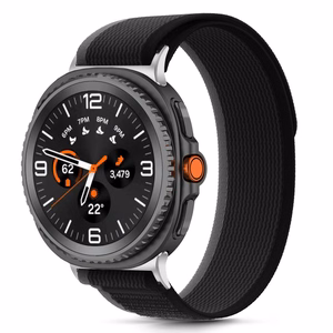 Tech-Protect Nylon Stripe Samsung Galaxy Watch 8 / Classic (40 / 44 / 46 mm) musta/oranssi