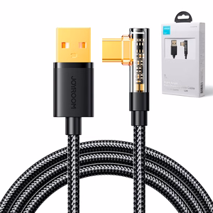 Joyroom Gaming kaapeli S-UC027A6 USB-C (kulmikas) / USB-A (suora) 3A 1.2 m - musta