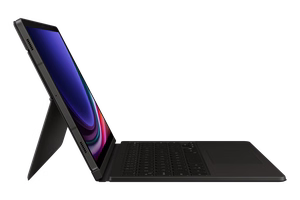 DX725UB -kirjakotelo ja näppäimistö Samsung Galaxy Tab S9/S9 FE/S10 FE/S10 Lite, musta