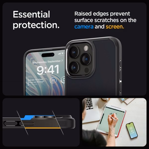 Spigen Ultra Hybrid iPhone 15 Pro Suojakuori - Kirkas Musta